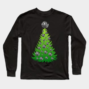 Christmas Tree with Silver Mirrored Disco Balls Long Sleeve T-Shirt